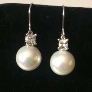 Pearlfection & White Topaz earrings